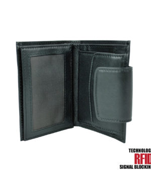 RFID kožená peňaženka v čiernej farbe č.8211