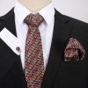 Pánsky darčekový set - kravata + manžety + vreckovka s farebným vzorom