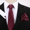 Pánsky darčekový set - kravata + manžety + vreckovka s červeno-modrým vzorom