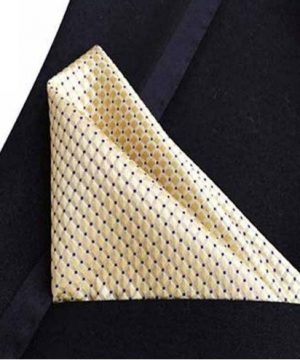 Pánsky hodvábny kravatový set - kravata + viazanka v žltej farbe