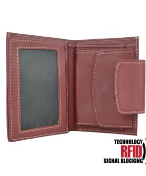 RFID kožená peňaženka v červenej farbe vybavená blokáciou RFID NFC, č (3)