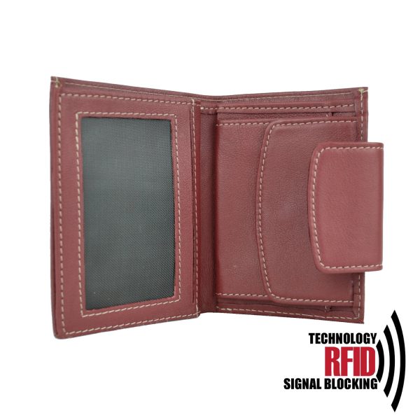 RFID kožená peňaženka v červenej farbe vybavená blokáciou RFID NFC, č (3)