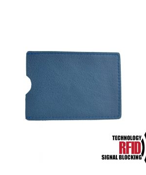 Kožené RFID púzdro vybavené blokáciou RFID NFC, modrá farba (2)
