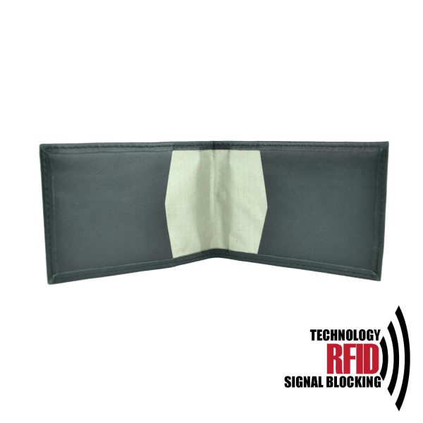 RFID kožené púzdro v čiernej farbe vybavené blokáciou RFID / NFC
