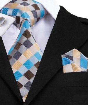 Pánska kravatová sada - kravata + manžety + vreckovka vo viac farbách