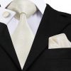 Pánska sada - kravata + manžety + vreckovka so krémovým vzorom