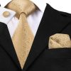 Pánska sada - kravata + manžety + vreckovka v zlato-medenej štruktúre