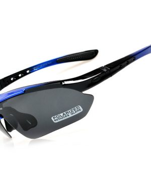 Športové polarizované okuliare s 5 vymeniteľnými viac-účelovými sklami - modré