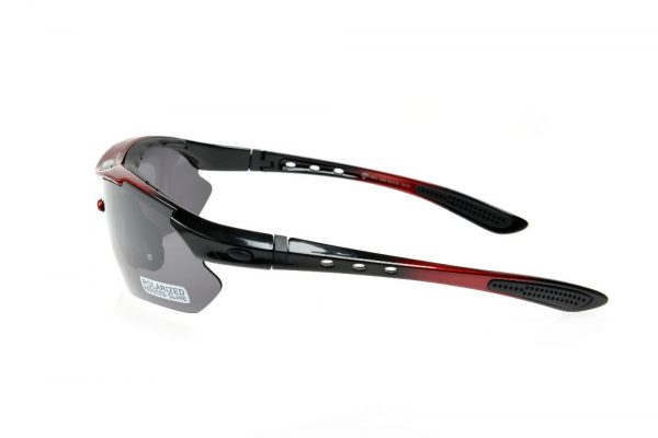 Športové polarizované okuliare s 5 vymeniteľnými viac-účelovými sklami - čierno-červené