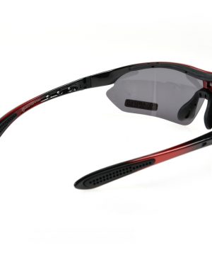 Športové polarizované okuliare s 5 vymeniteľnými viac-účelovými sklami - čierno-červené