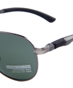 Štýlové polarizované slnečné okuliare - pilotky so zelenými sklami
