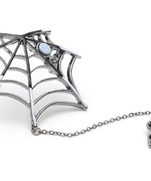 Luxusná smaltovaná brošňa v tvare pavúka s magnetom na pavučine