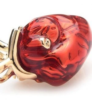 Prepracovaná smaltovaná brošňa prívesok na náhrdelník v tvare srdca