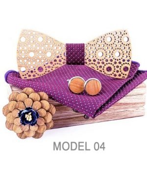Reliéfny motýlikový set čipka- drevený motýlik+brošňa+manžety+vreckovka