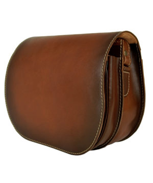 Luxusná kožená kabelka hnedá, ručne tieňovaná, uzatváranie – skrytý magnet