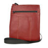 Pánska kožená taška s dekoračným prešívaním v červenej farbe