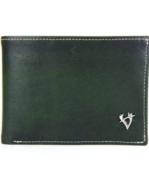 Pánska kožená peňaženka č.8552, ručne tieňovaná v zelenej farbe