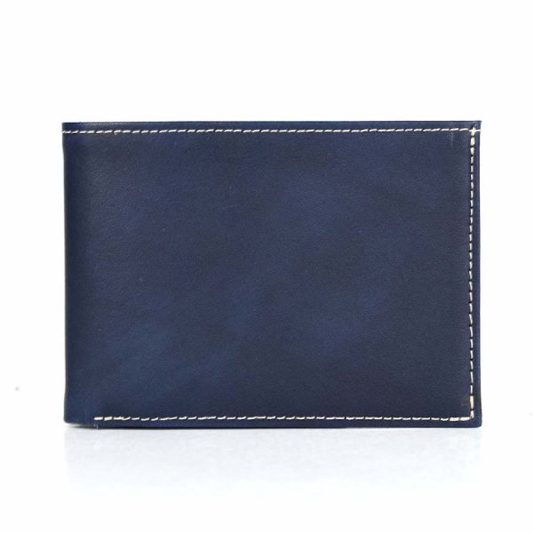 Pánska kožená peňaženka č.8552, ručne tieňovaná v modrej farbe