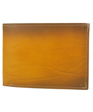 Pánska kožená peňaženka č.8552, ručne tieňovaná v žltej farbe