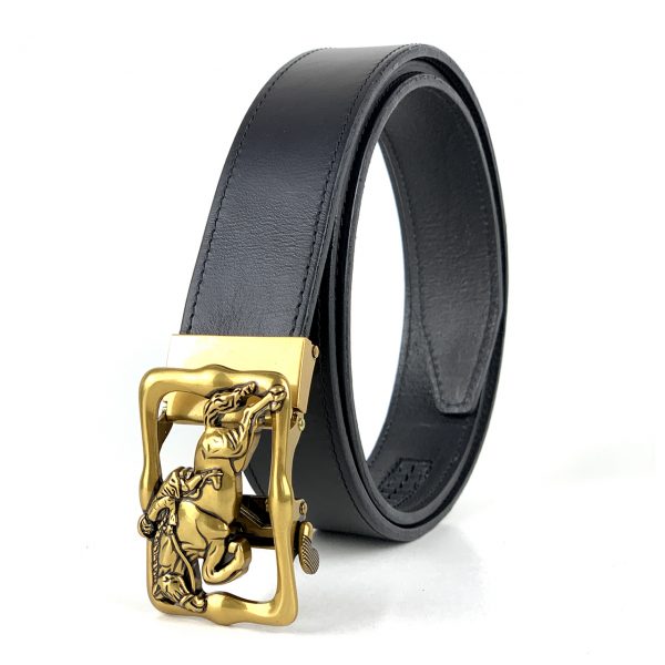 Pánsky kožený opasok s automatickou prackou GOLD HORSE