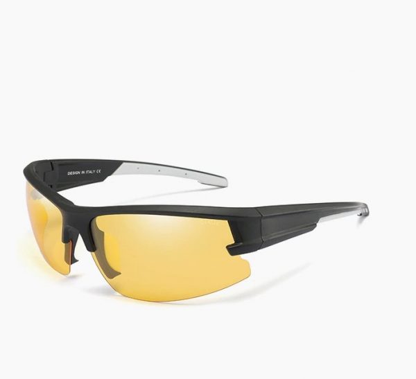 Kvalitné polarizované okuliare na noc s bielo-čiernym rámikom