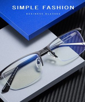Business štýlové okuliare s filtrom proti žiareniu monitora - čierne