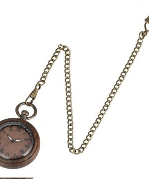 Kvalitné drevené vreckové hodinky s vintage ciferníkom