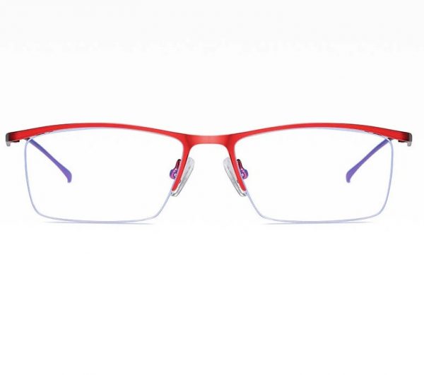 Štýlové pánske okuliare na prácu s počítačom v červenej farbe
