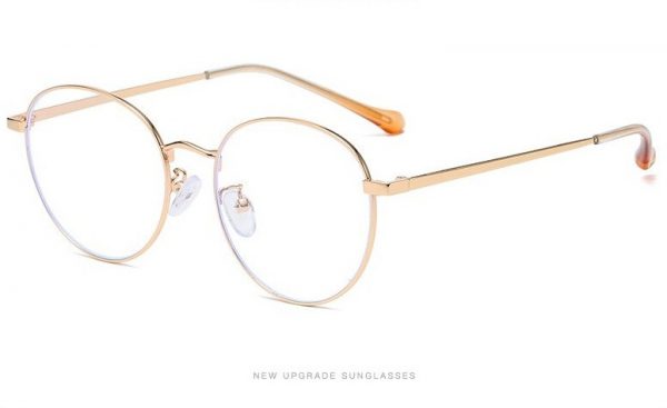 Štýlové vintage okuliare na prácu s PC so zlatým rámikom