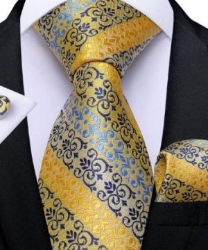Viazanková sada s luxusným vzorom - kravata + manžetové gombíky + vreckovka