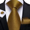 Zlatá sada s luxusným vzorom - kravata + manžetové gombíky + vreckovka