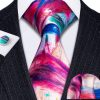 Pánska kravatová sada s gombíkmi a vreckovkou s viac farebným vzorom