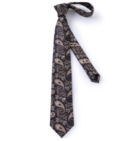 Pánsky kravatový set - kravata, manžety a vreckovka s luxusným vzorom