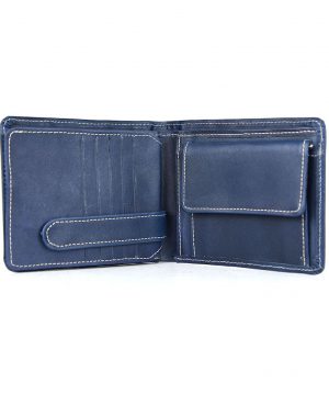 Pánska peňaženka z prírodnej kože č.7992 v modrej farbe