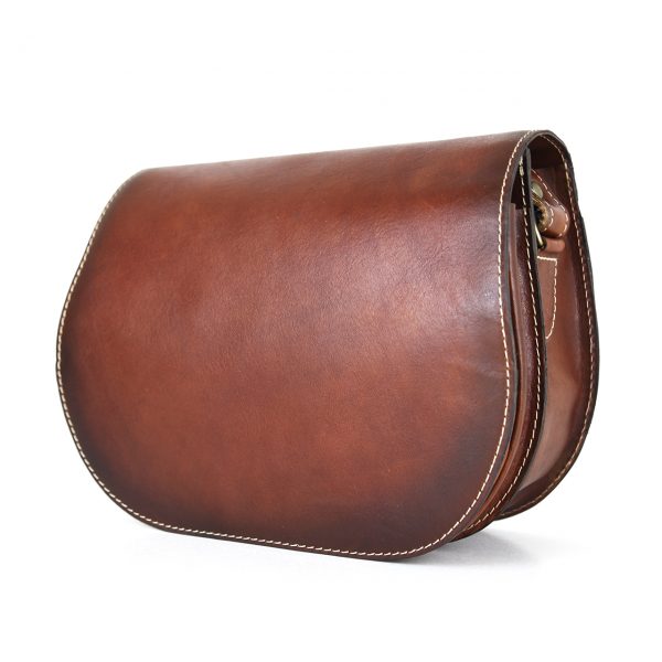 Lovecká kožená taška ručne tieňovaná s vyťahovacím zámkom, Cigaro farba - skrytý magnet