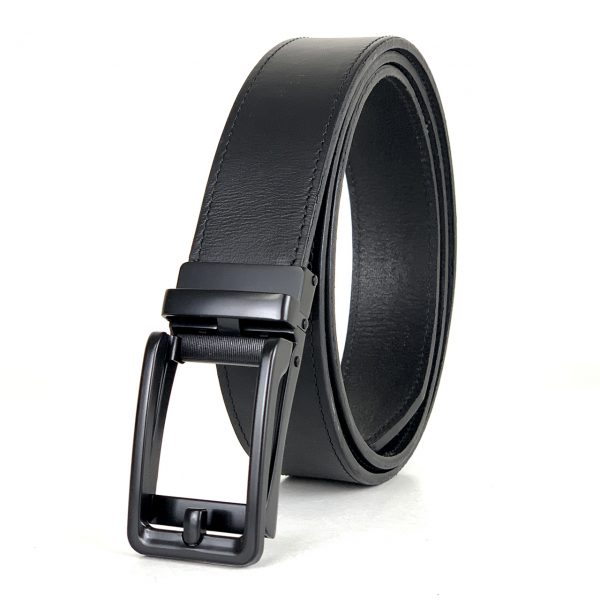 Pánsky kožený opasok s automatickou prackou BLACK BELT