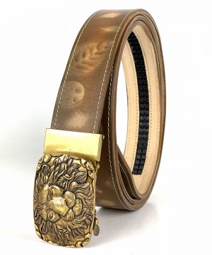 Pánsk kožený opasok s automatickou prackou GOLD LION
