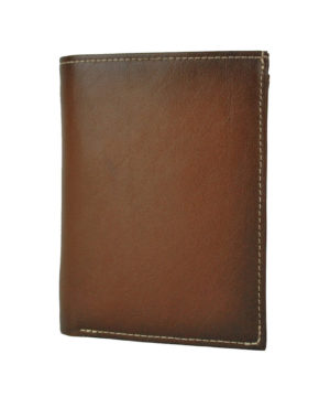 Pánska luxusná kožená peňaženka č.8560 ručne tieňovaná v hnedej farbe