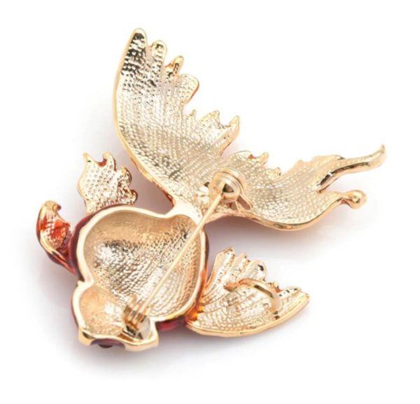 Štýlová brošňa na šaty a doplnky v podobe zlatej rybky