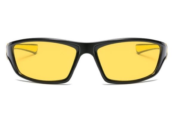 Športové polarizované okuliare na šoférovanie v noci s čierno žltým rámom
