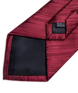 Kravatová sada - kravata, manžetové gombíky, vreckovka s bordovým vzorom