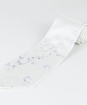 Pánska kravata zo 100% hodvábu - white marble, HAND-MADE Slovensko