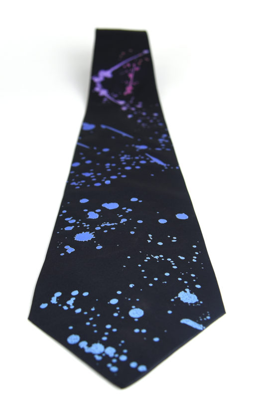 Pánska kravata zo 100% hodvábu - Colours black, HAND-MADE Slovensko