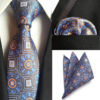 Moderná kravata a vreckovka - kravatová sada s luxusným vzorom