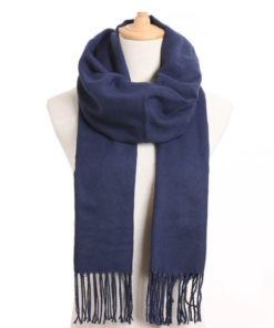 Pánsky kašmírový a bavlnený šál v modrej farbe 190 x 35 cm