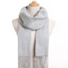 Pánsky kašmírový a bavlnený šál v svetlo sivej farbe 190 x 35 cm