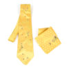 Pánska hodvábna kravata a vreckovka v zlatej farbe farbe, Slovenská výroba - Včelí úľ