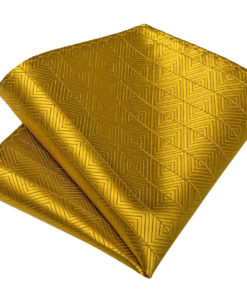 Kravatový set s luxusným vzorom v žiarivej zlatej farbe