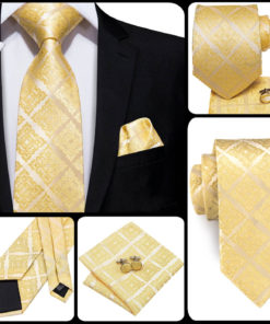 Luxusná pánska kravatová sada so zlatým vzorom