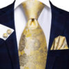 Luxusná pánska kravatová sada so zlatými kvietkami